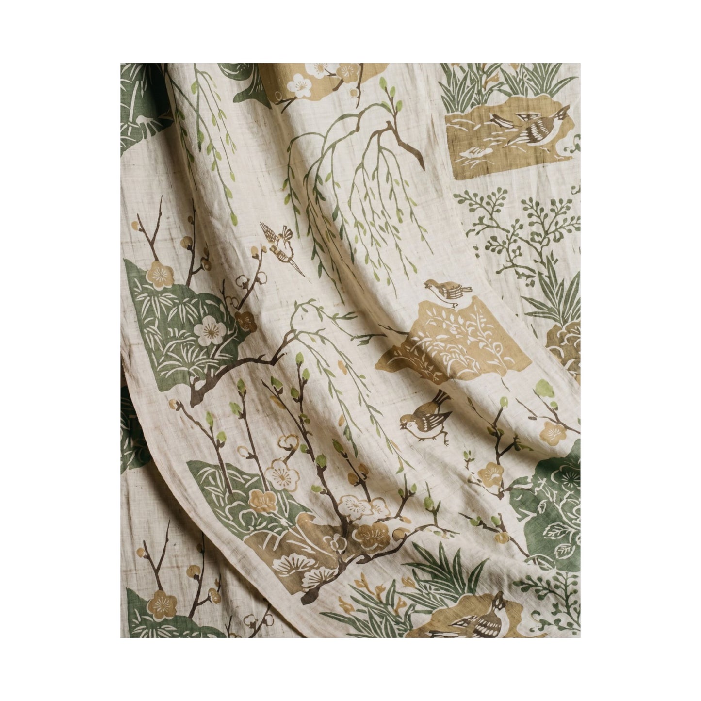 Silk Drape Japanese Pattern Wall Art Print | Neutral Japandi Art