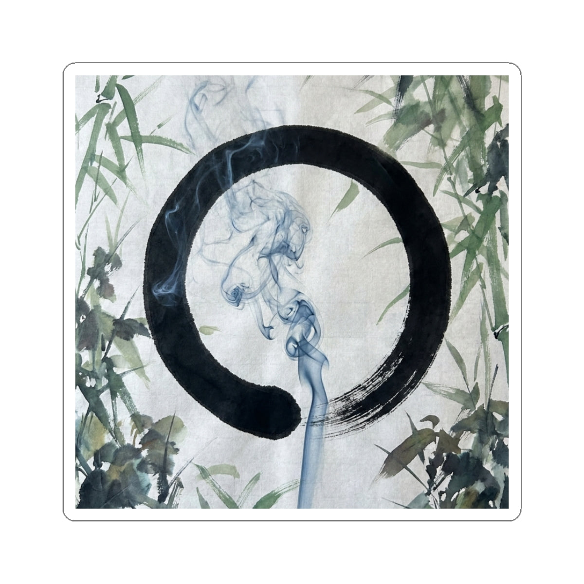 Summer Incense Smoke Enso Sticker | Serene Decor