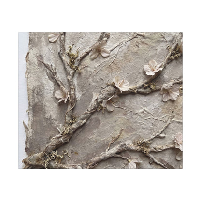 Summer Cherry Blossom Texture Canvas Art | Earthy Decor