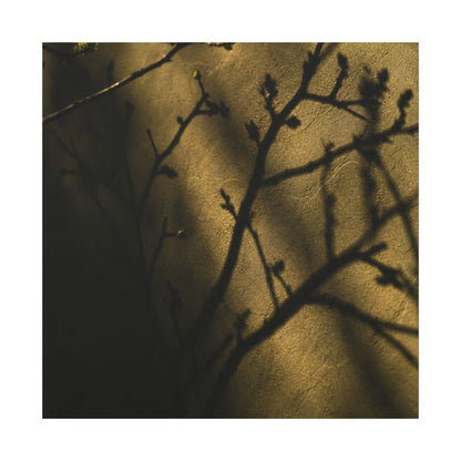 Golden Hour Shadow Play Canvas Art - Dark Japandi Seijaku
