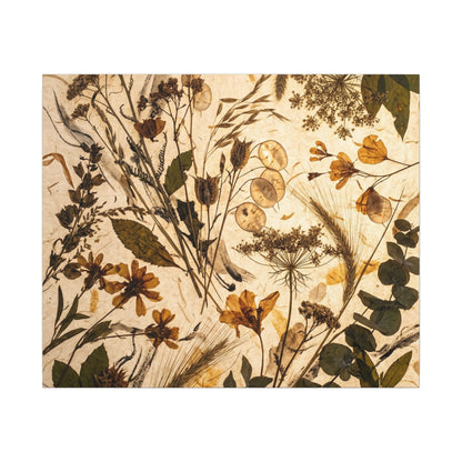 Dried Flowers Summer Canvas Art | Japandi Neutral Design