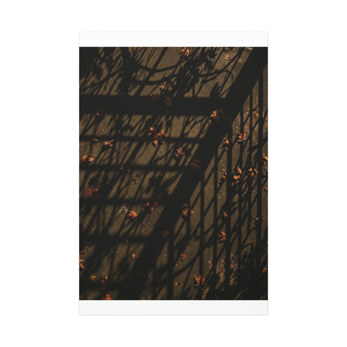 Shadow Play Canvas Art | Autumn Dark Japandi Moody Minimal Art