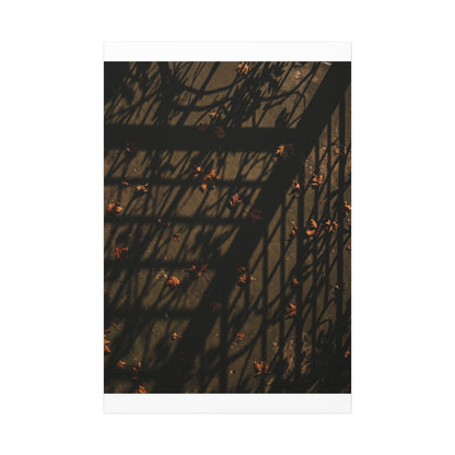 Shadow Play Canvas Art | Autumn Dark Japandi Moody Minimal Art