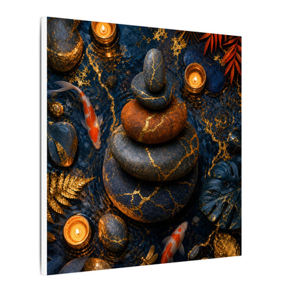 Summer River Stones Gold Vein Canvas Art | Resilient Decor