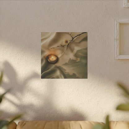 Silk Drape Japanese Pattern Canvas Art | Warm Japandi Art