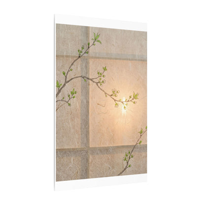 Warm Shoji Screen Canvas Art - Minimal Line Japandi