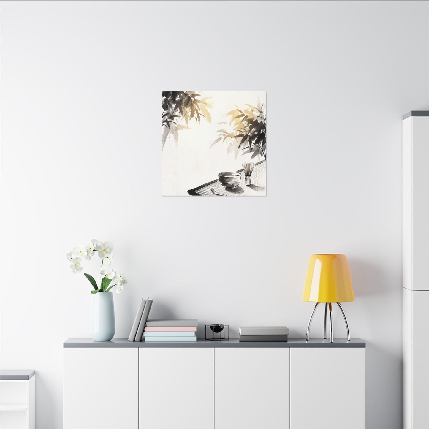 Tea Ceremony Sumi E Canvas Art | Serene Zen Art