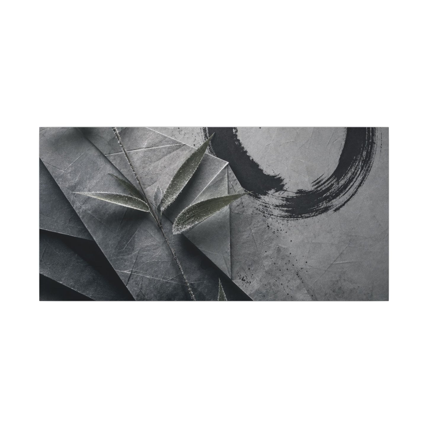 Winter Paper Fold Enso Canvas Art | Serene Decor