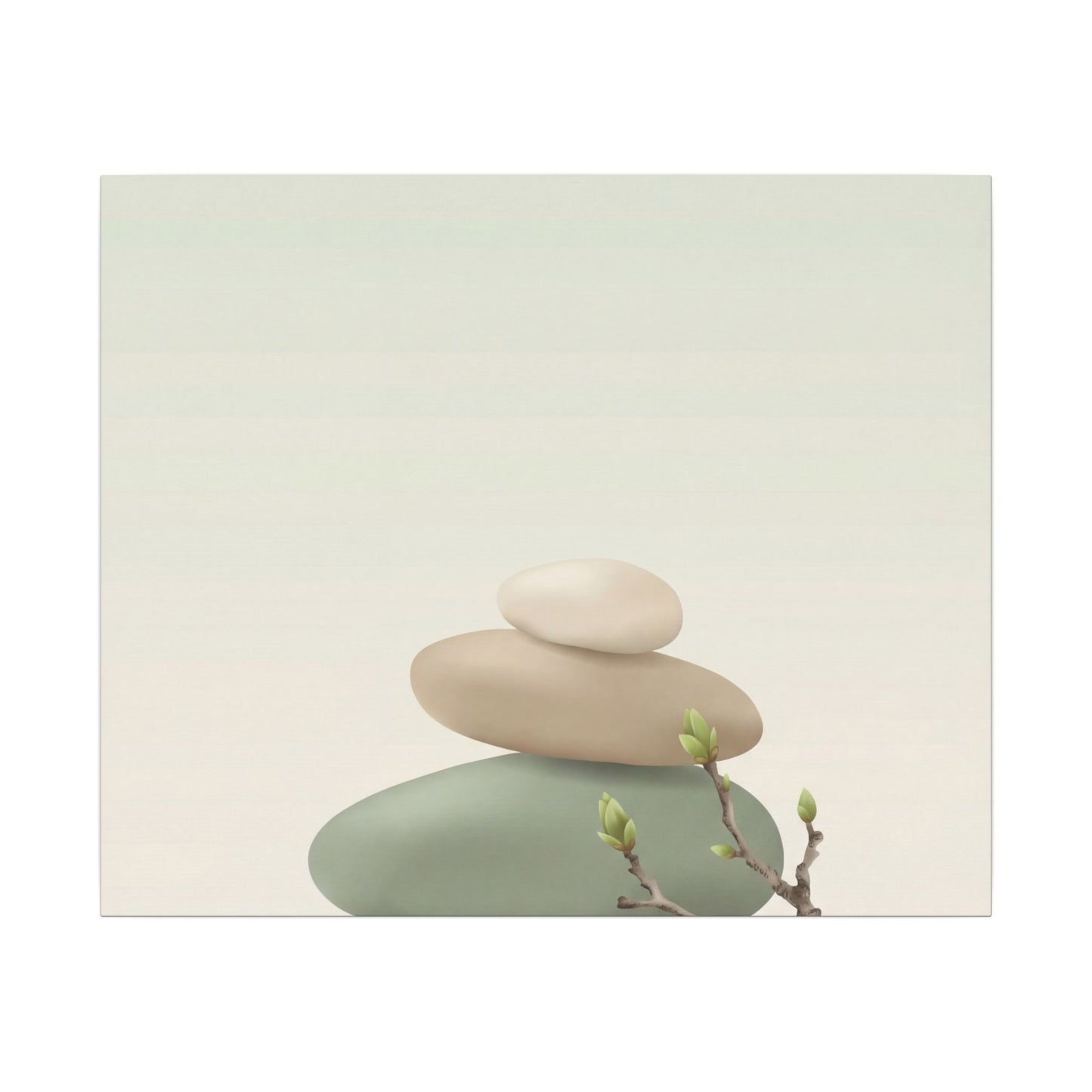 Dawn River Stones Canvas Art - Japandi Fukinsei