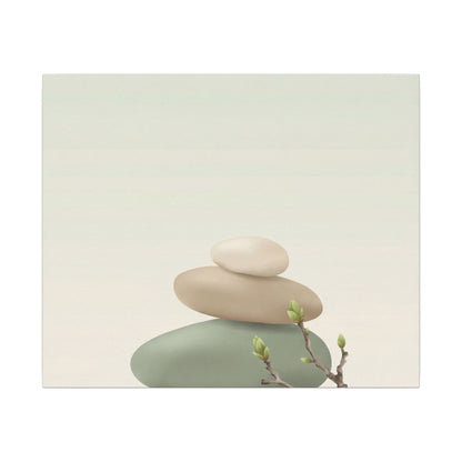 Dawn River Stones Canvas Art - Japandi Fukinsei