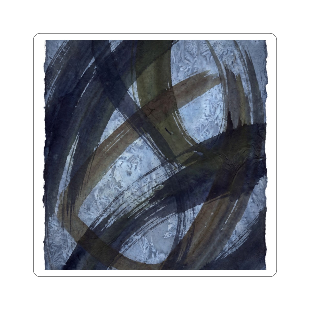 Sophisticated Ink Brushstroke Sticker - Shadow Zen Dark Japandi Art Print