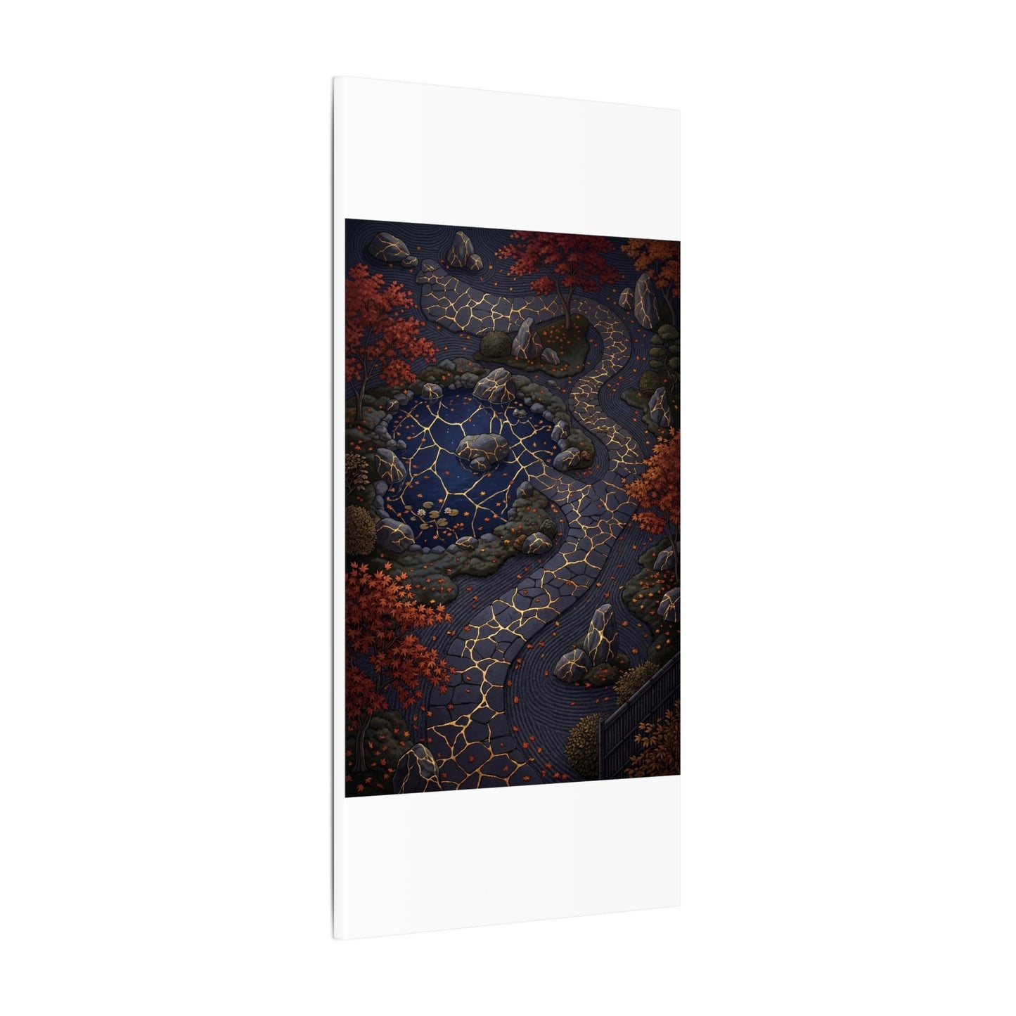 Moonlit Garden Gold Vein Canvas Art | Resilient Kintsugi Art