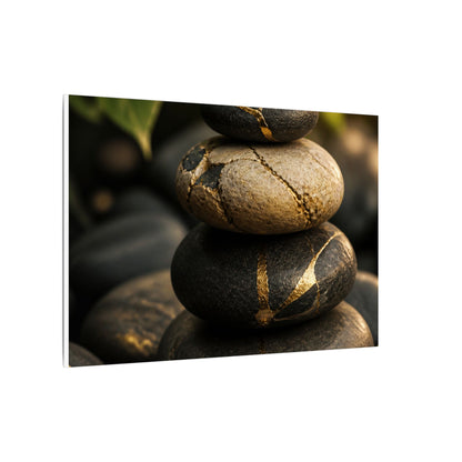 Summer River Stones Broken Beauty Canvas Art | Healing Decor