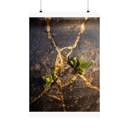 Golden Hour Rust Patina Wall Art Print - Kintsugi Shibui