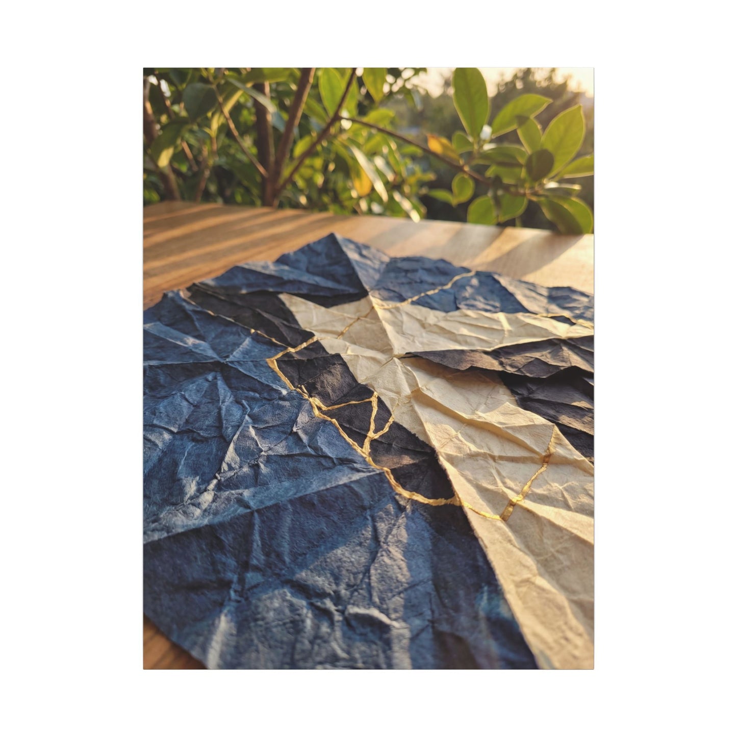 Golden Hour Paper Fold Canvas Art - Kintsugi Ma