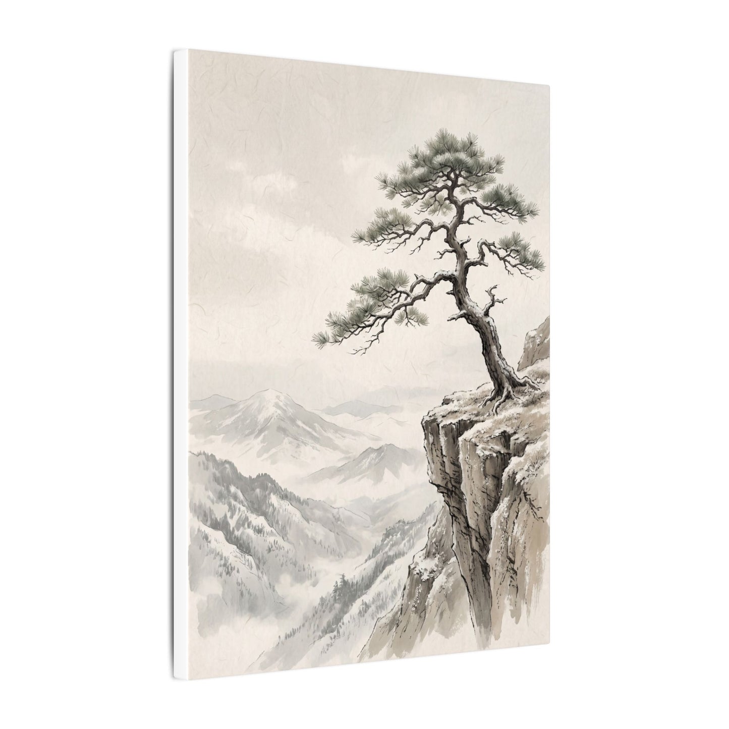 Seijaku Pine Tree Canvas Art - Japandi Japanese Pattern