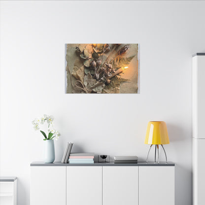 Dried Flowers Texture Canvas Art | Warm Japandi Art