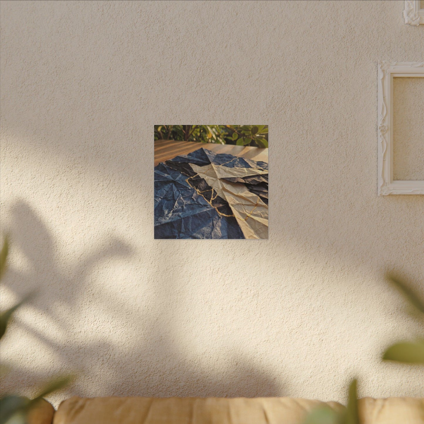 Golden Hour Paper Fold Canvas Art - Kintsugi Ma