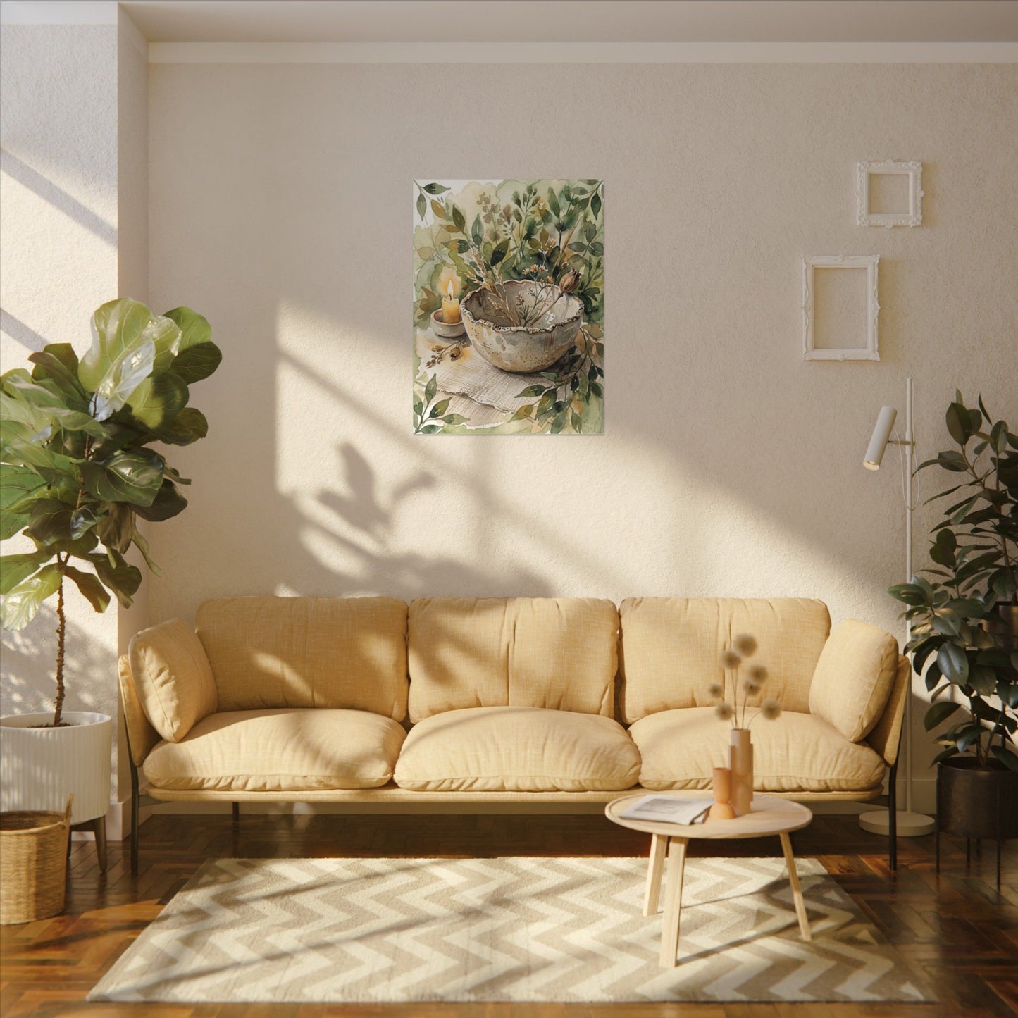 Ceramic Bowl Summer Canvas Art | Japandi Elegant Design