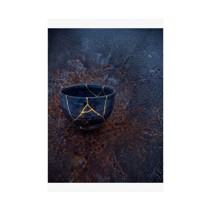 Philosophical Rust Patina Wall Art Print - Gold Repair Kintsugi
