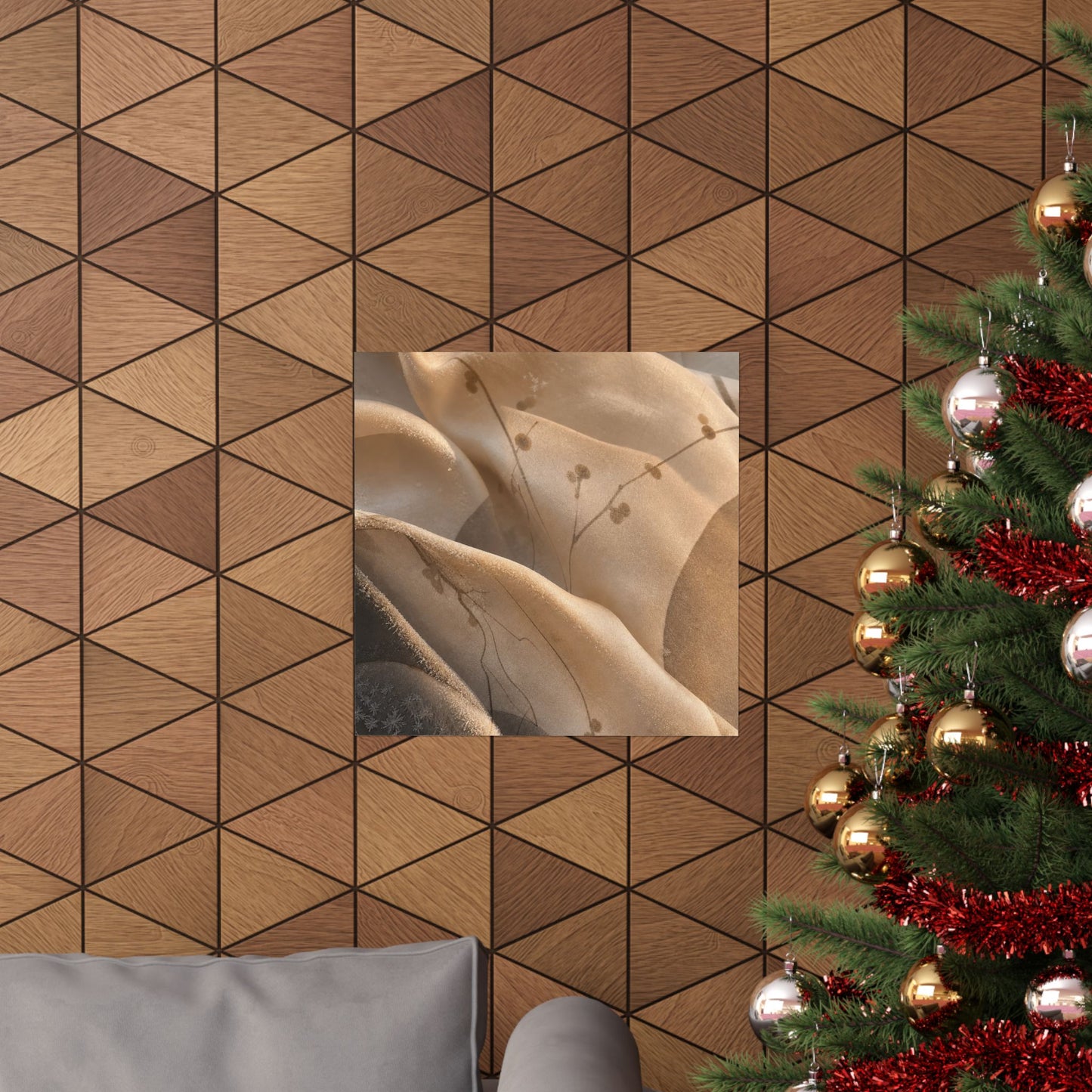 Silk Drape Winter Wall Art Print | Japandi Cozy Design