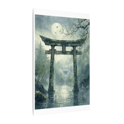 Earthy Torii Gate Canvas Art - Watercolor Japandi