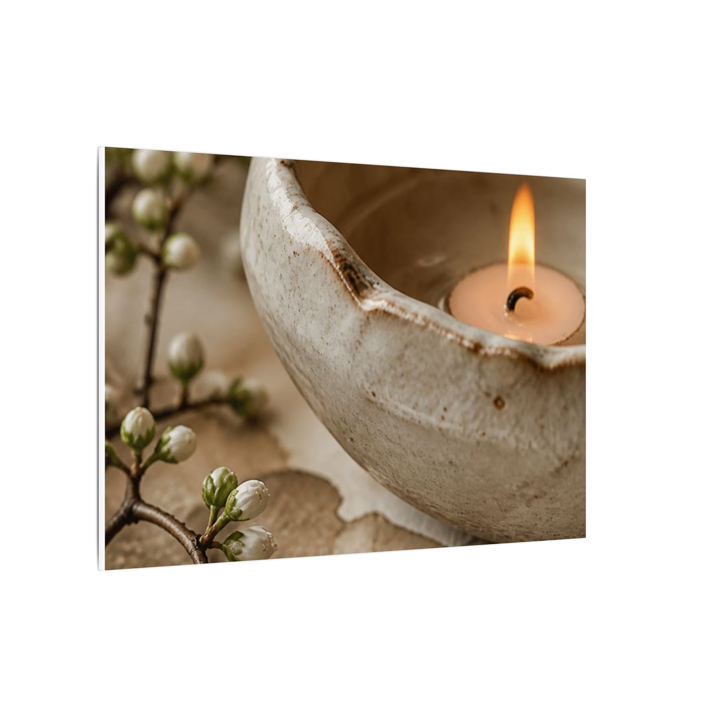 Kanso Ceramic Bowl Canvas Art - Japandi Watercolor