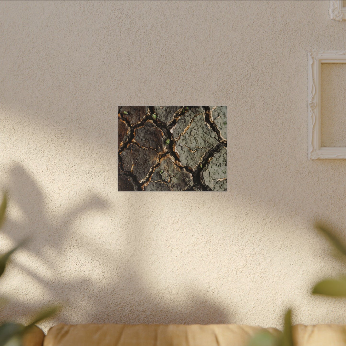 Earthy Cracked Earth Canvas Art - Japanese Pattern Japandi