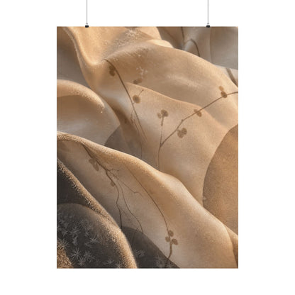 Silk Drape Winter Wall Art Print | Japandi Cozy Design