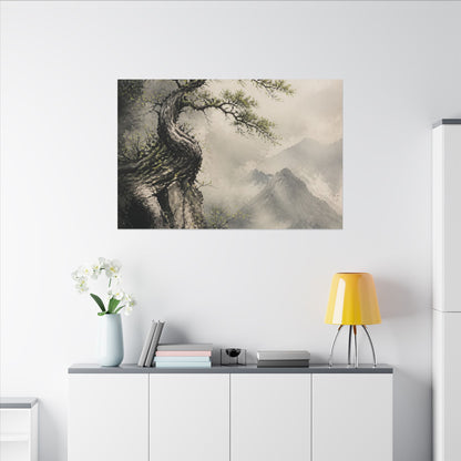Spring Pine Tree Watercolor Canvas Art | Warm Decor