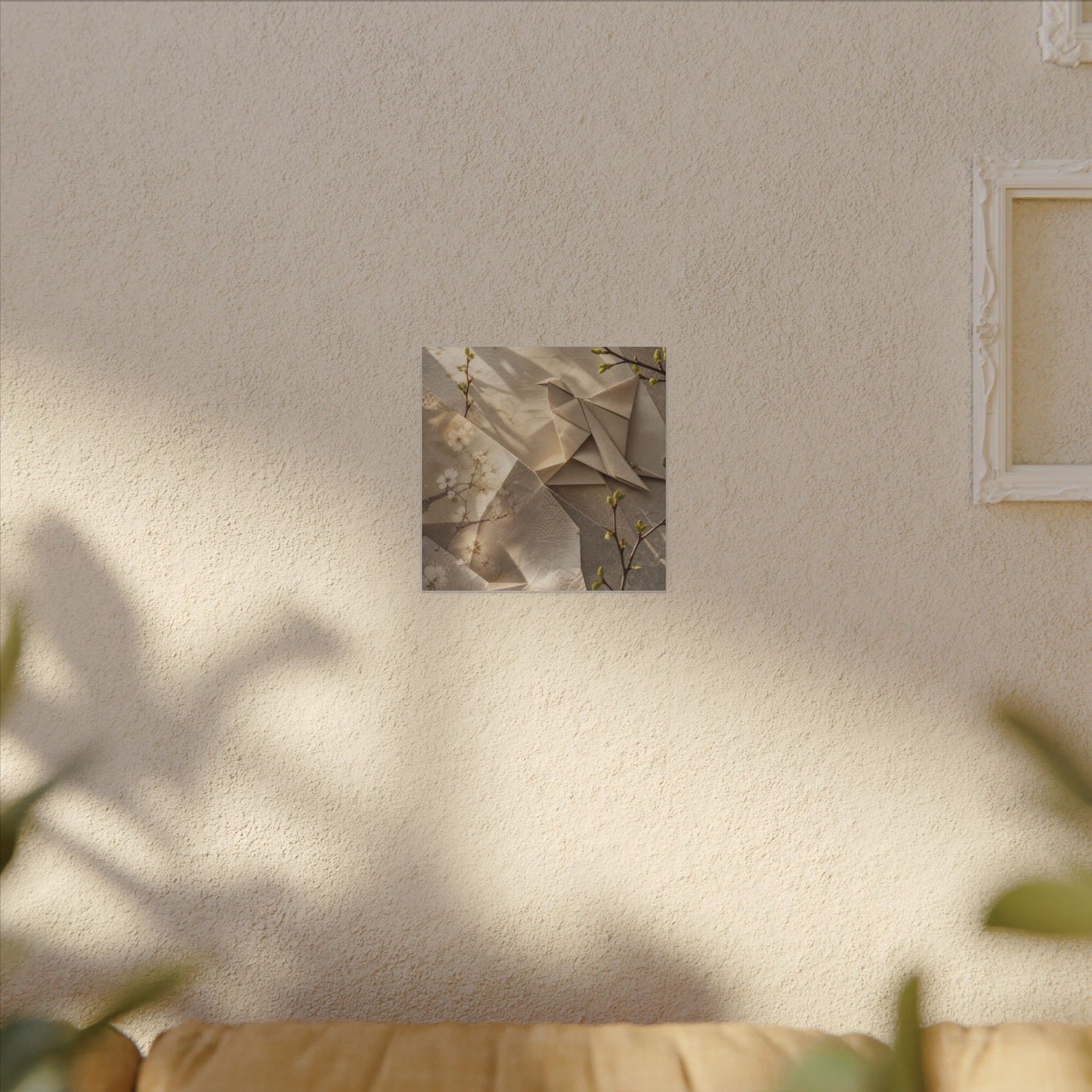 Golden Hour Paper Fold Canvas Art - Japandi Fukinsei