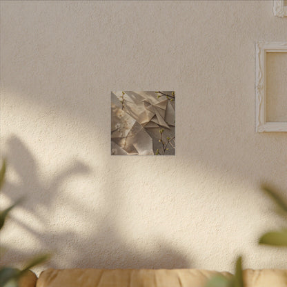 Golden Hour Paper Fold Canvas Art - Japandi Fukinsei