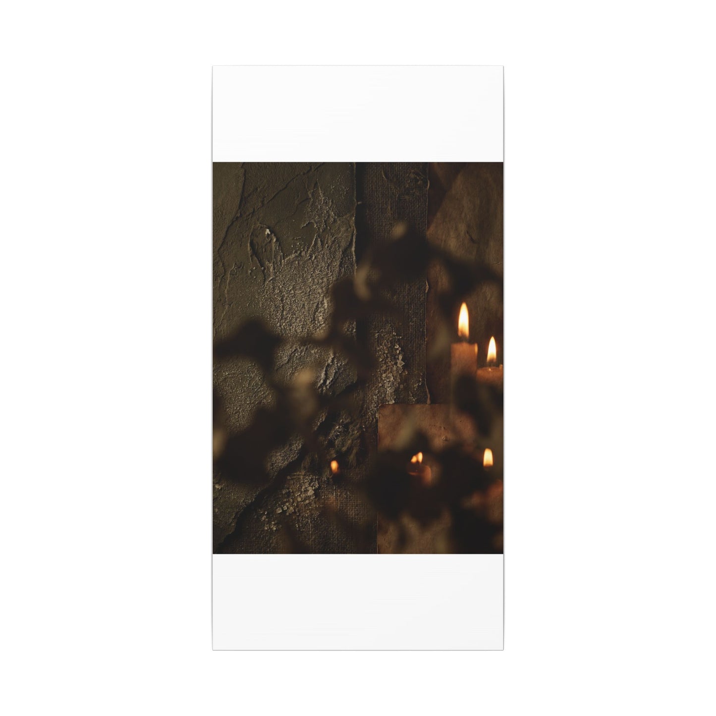 Shadow Play Dark Texture Canvas Art | Moody Dark Japandi Art