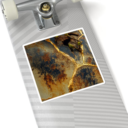 Resilient Rust Patina Sticker - Crackle Gold Kintsugi