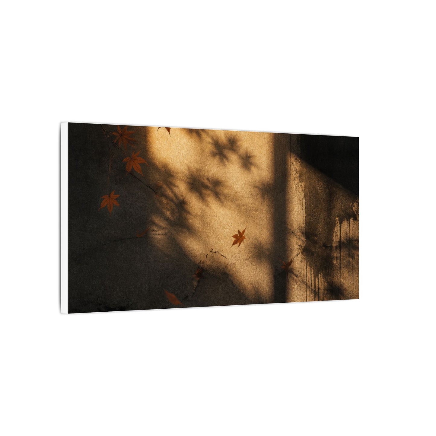 Shadow Play Canvas Art | Autumn Dark Japandi Charcoal Ink Art