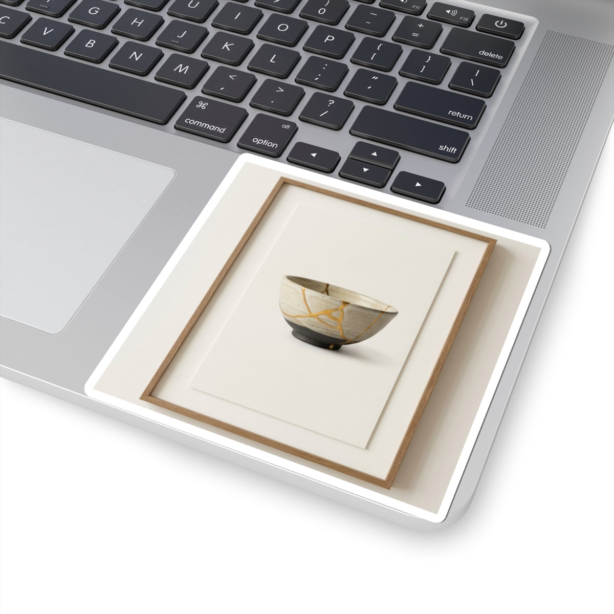 Kintsugi Charcoal Sticker Art Print