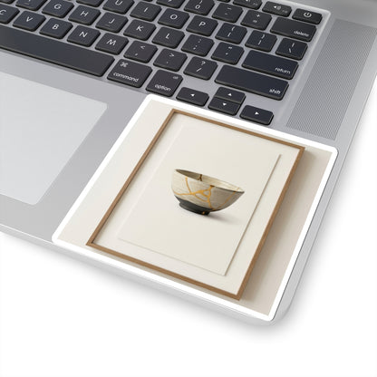 Kintsugi Charcoal Sticker Art Print
