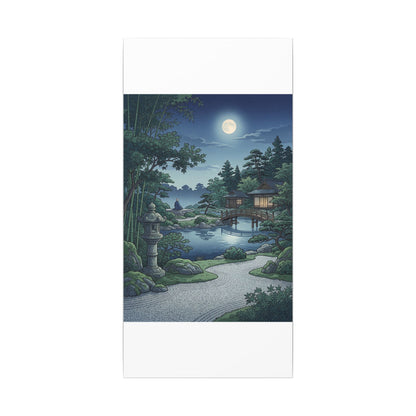 Summer Moonlit Garden Ukiyo E Inspired Canvas Art | Serene Decor