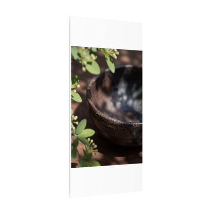 Ceramic Bowl Shadow Zen Canvas Art | Moody Dark Japandi Art