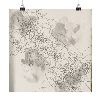 Mono No Aware Shadow Play Wall Art Print - Japandi Minimal Line Art Print