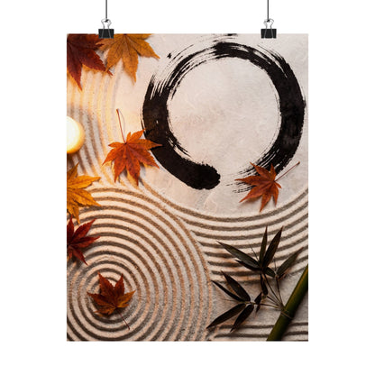 Zen Rock Garden in Candlelight | Enso Wall Art Print