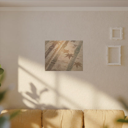 Autumn Bamboo Grove Japanese Pattern Canvas Art | Neutral Decor