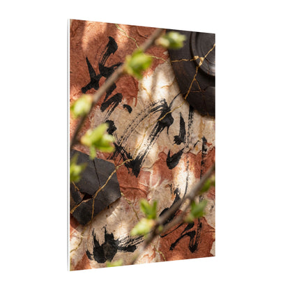 Datsuzoku Ink Brushstroke Canvas Art - Kintsugi Gold Repair