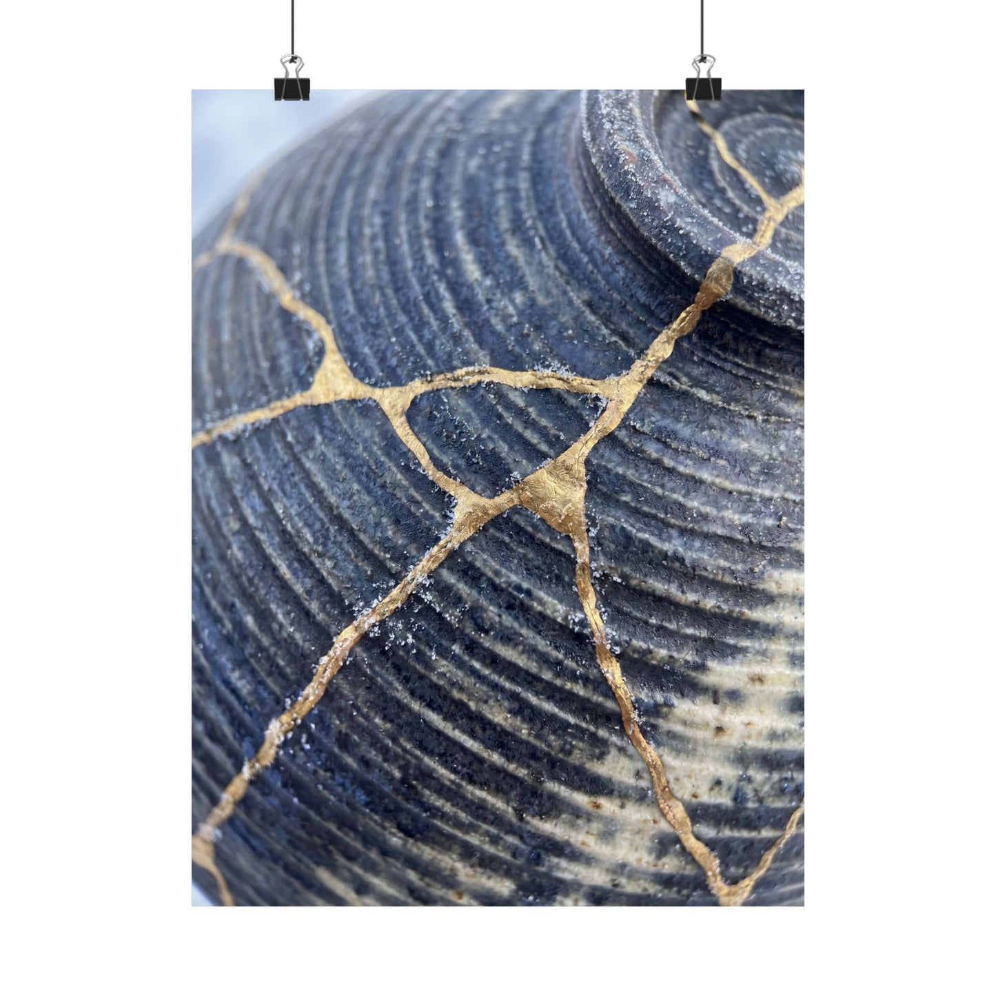 Shibui Water Ripple Wall Art Print - Kintsugi Gold Repair