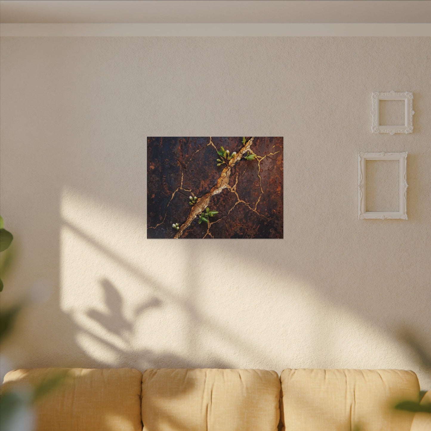 Rust Patina Spring Canvas Art | Kintsugi Resilient Design