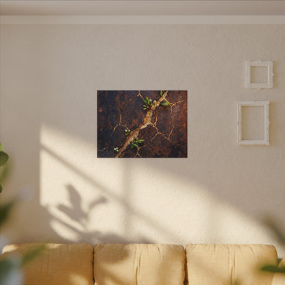 Rust Patina Spring Canvas Art | Kintsugi Resilient Design