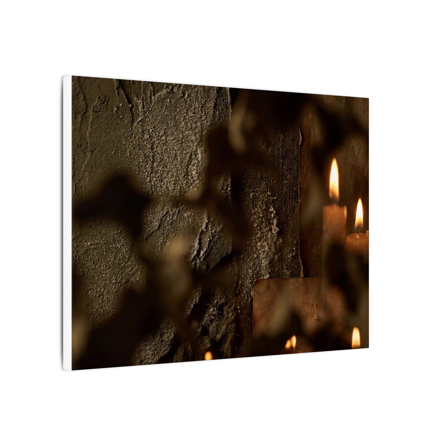 Shadow Play Dark Texture Canvas Art | Moody Dark Japandi Art