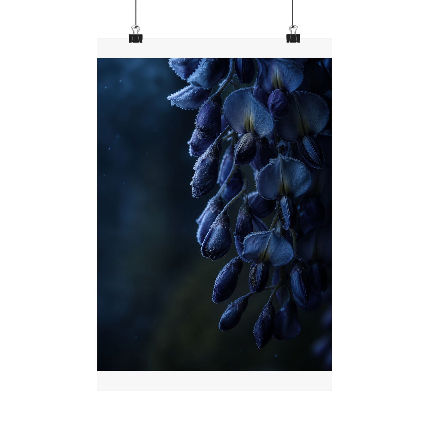 Wisteria Shadow Zen Wall Art Print | Sophisticated Dark Japandi Art