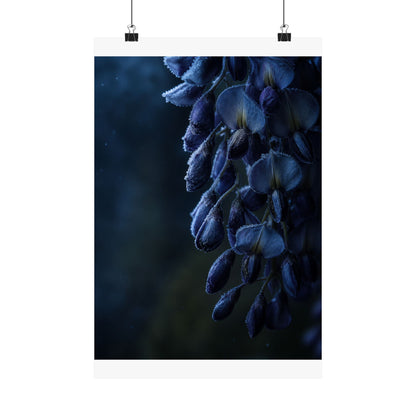 Wisteria Shadow Zen Wall Art Print | Sophisticated Dark Japandi Art