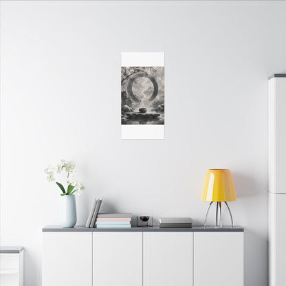 Incense Smoke Canvas Art | Winter Zen Sumi E Art